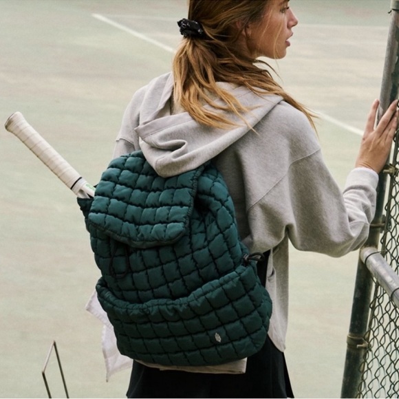 NWT Free People Movement | Quilted Hiker Backpack In Teal/Turquoise - Picture 16 of 16